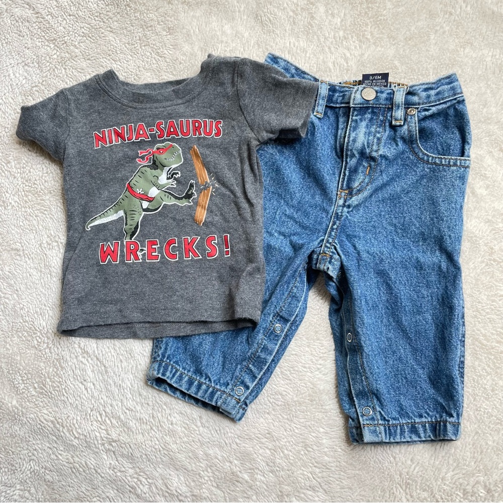 T-shirt and Jeans outfit 3-6mo